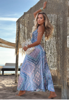 Wzorzysta Rochie maxi na ramiączkach Sun Rituals albastră