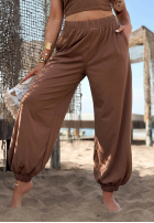 din material textil Pantaloni Summer Wind ciocolatii
