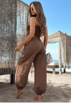 din material textil Pantaloni Summer Wind ciocolatii