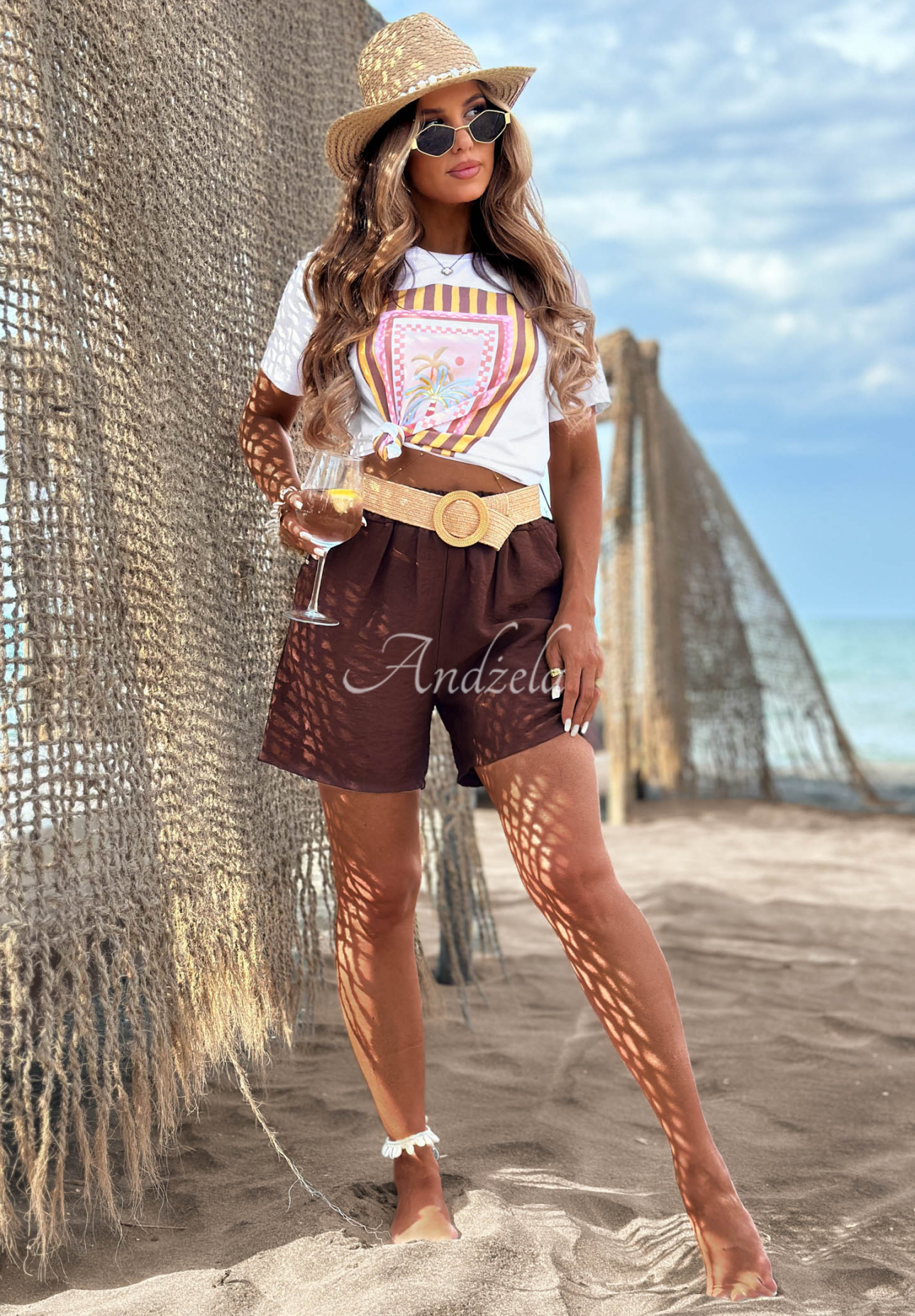Tricou din bumbac cu imprimeu Palm Paradise