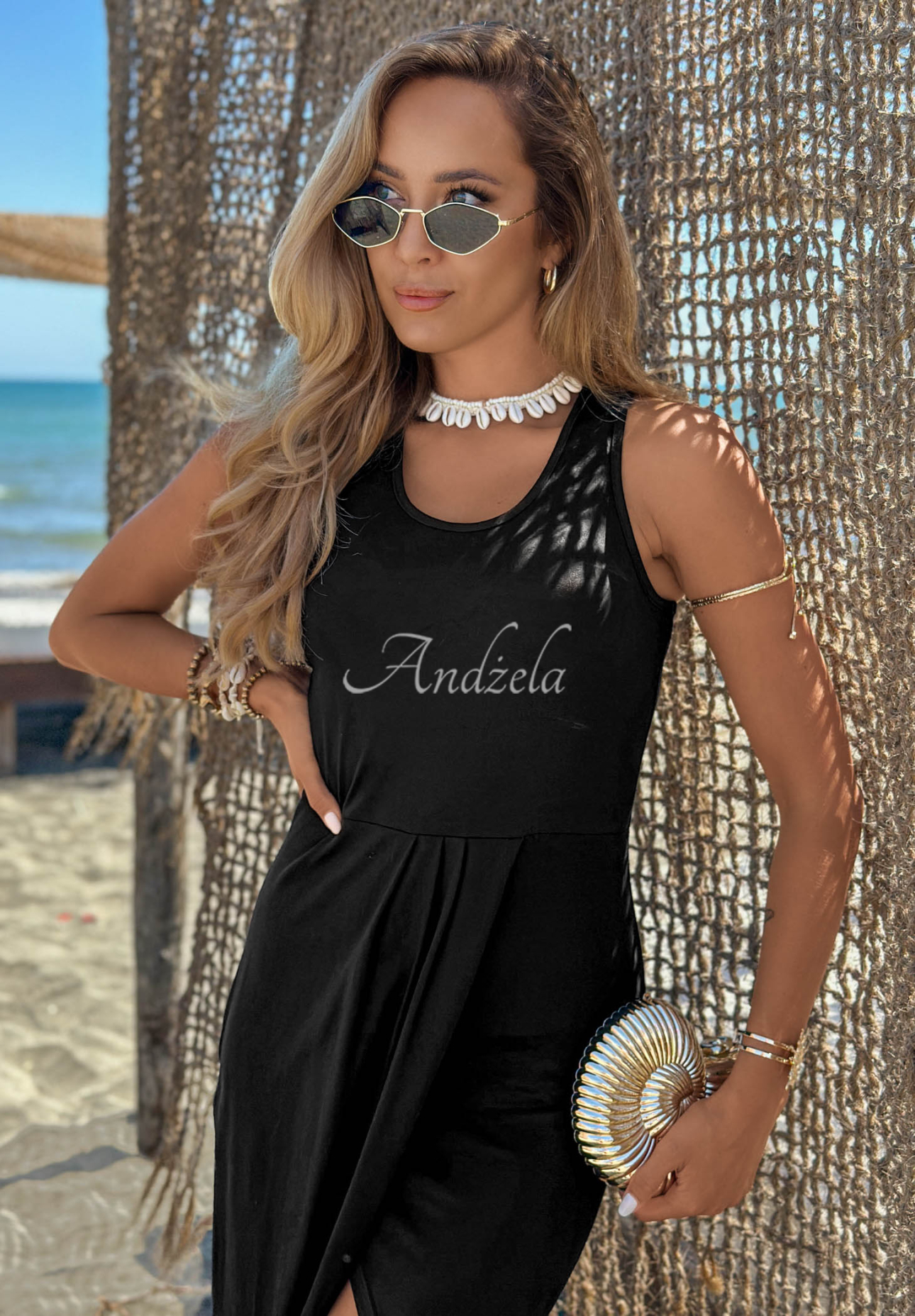 Rochie midi cu fantă Casilla