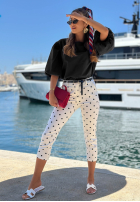 Bawełniana Bluză z bufkami Sweet Summer negru