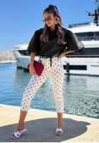 Bawełniana Bluză z bufkami Sweet Summer negru
