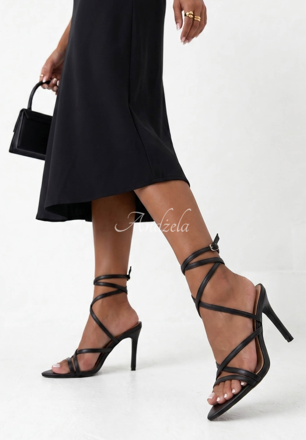 Sandale din piele ecologică cu toc stiletto Charming Sun