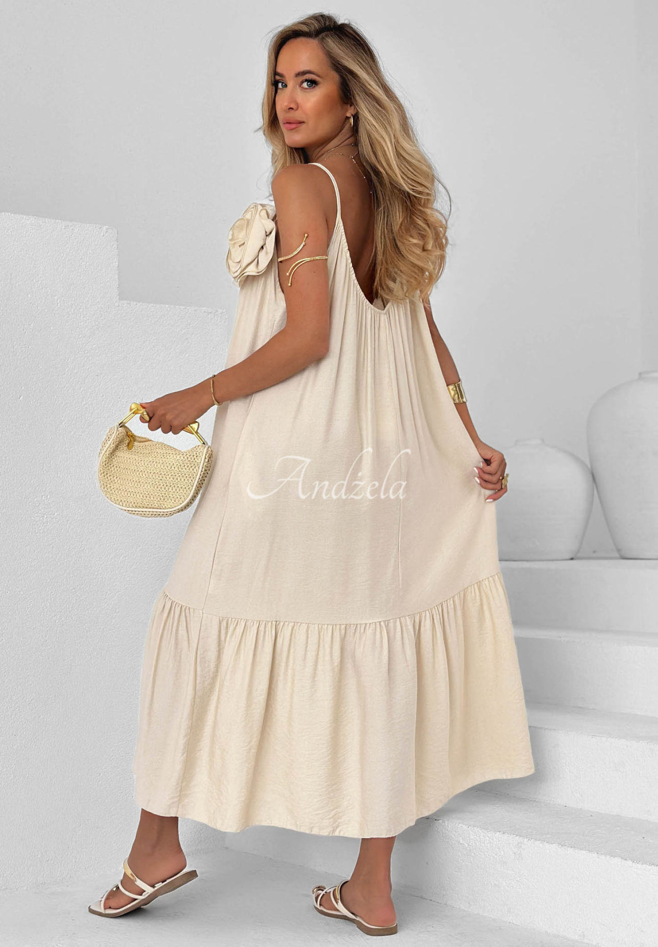 Rochie midi din viscoză cu bretele Mirage Coast