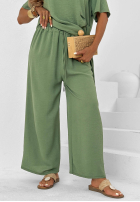 Compleu wiązana Bluză i Pantaloni wide leg Elite Holiday roșu