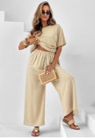 Compleu wiązana Bluză i Pantaloni wide leg Elite Holiday roșu