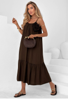 Rochie maxi na ramiączkach Mirage Coast ciocolatie