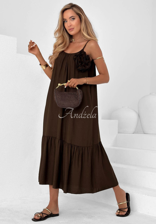 Rochie midi din viscoză cu bretele Mirage Coast