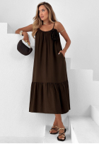 Rochie maxi na ramiączkach Mirage Coast ciocolatie