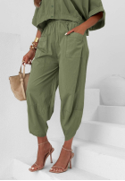 din material textil Pantaloni joggery City Panorama măslinie