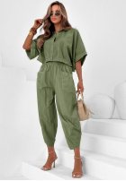 din material textil Pantaloni joggery City Panorama măslinie