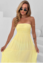 Rochie maxi bez ramiączek Cara Mia albastru cobalt