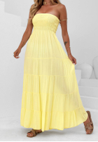 Rochie maxi bez ramiączek Cara Mia albastru cobalt