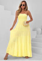 Rochie maxi bez ramiączek Cara Mia albastru cobalt