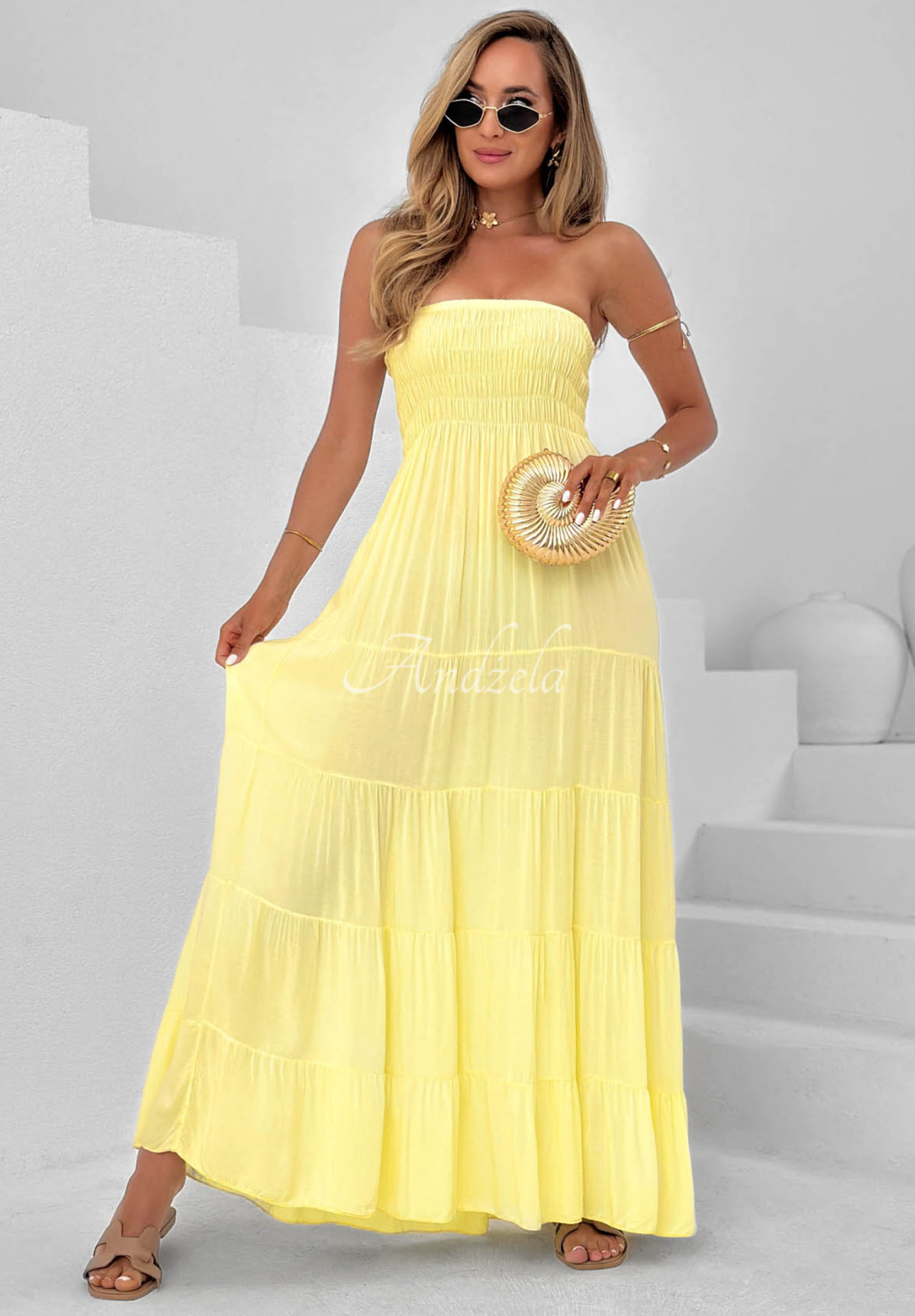 Rochie maxi fără bretele Cara Mia