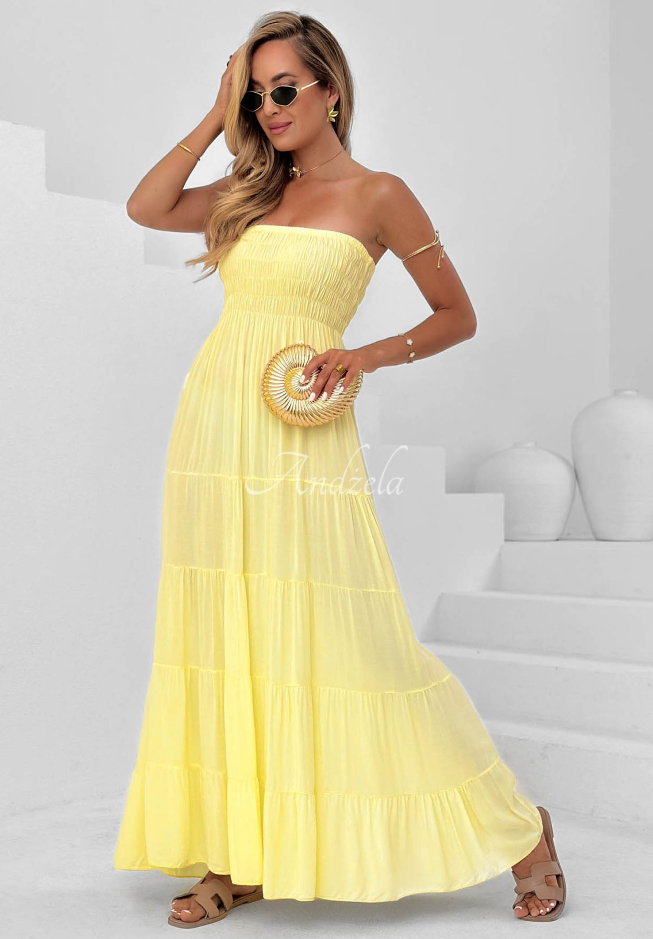 Rochie maxi fără bretele Cara Mia