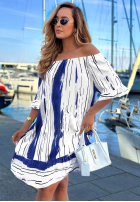 Wzorzysta Rochie Cu croială spaniolă Sun Sail biało-bluemarin
