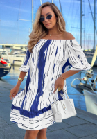 Wzorzysta Rochie Cu croială spaniolă Sun Sail biało-bluemarin