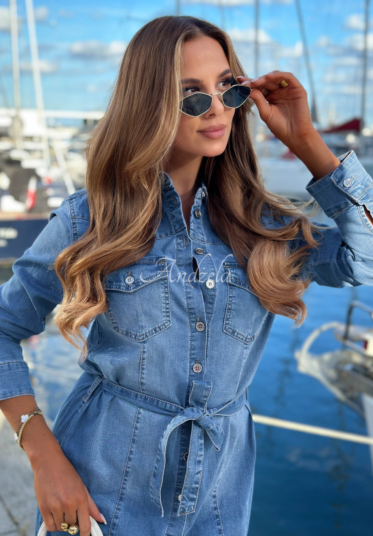 Rochie mini tip cămașă din denim Holiday State