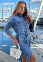 din denim koszulowa Rochie mini Holiday State albastră