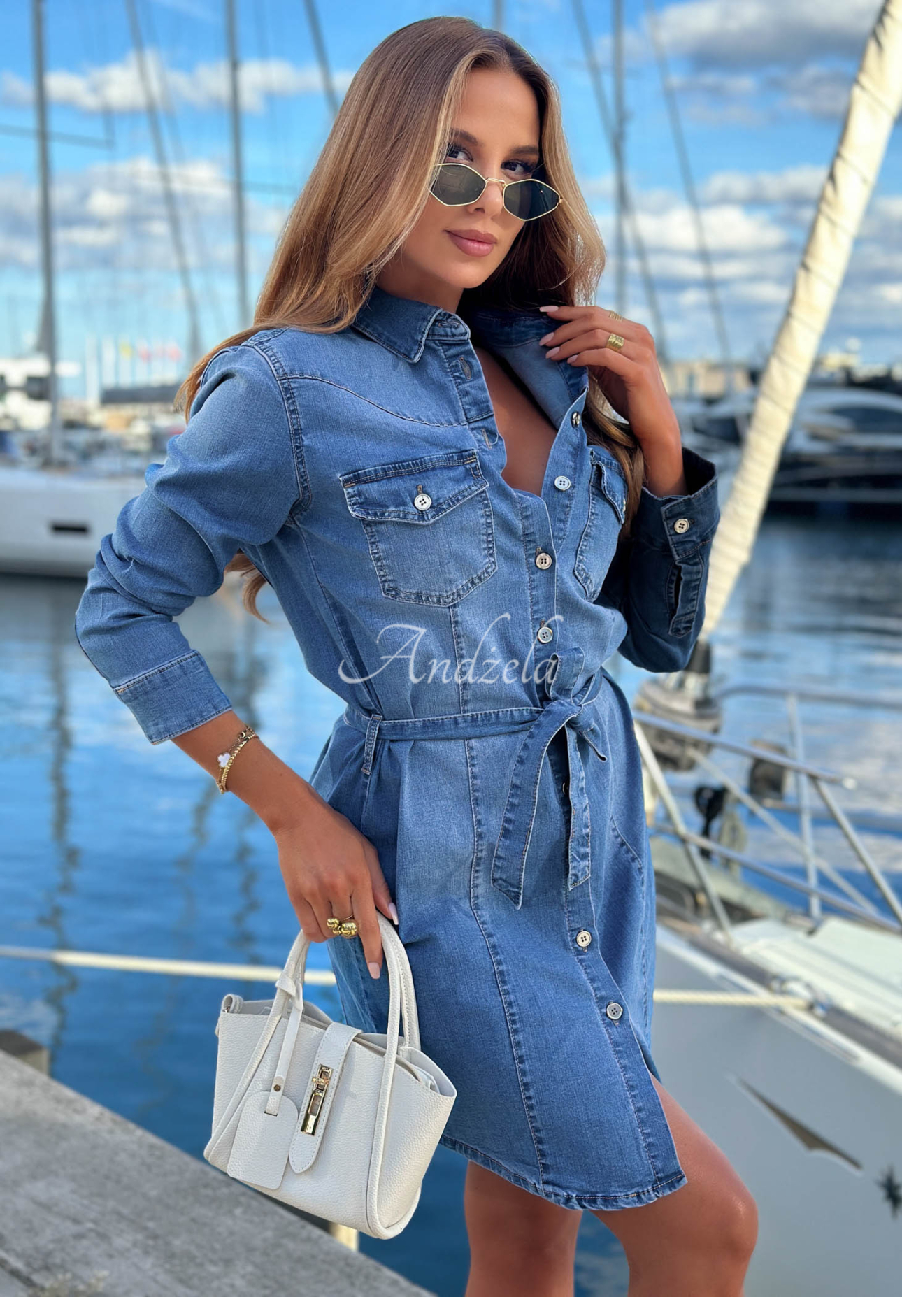 Rochie mini tip cămașă din denim Holiday State