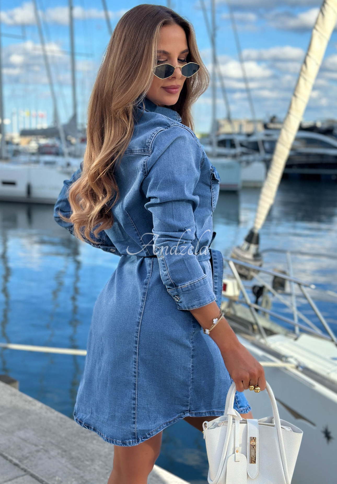 Rochie mini tip cămașă din denim Holiday State