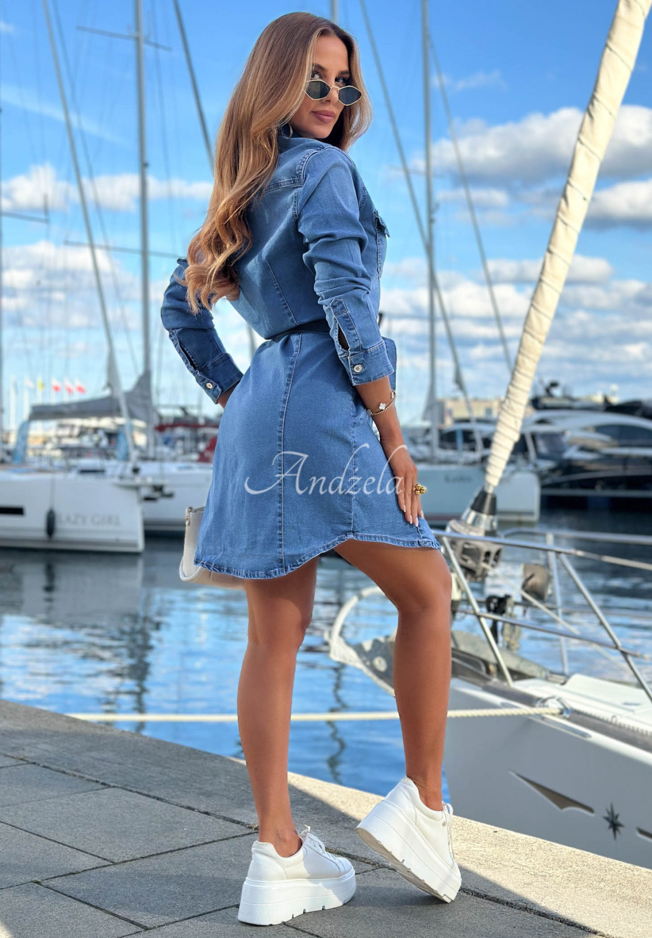 Rochie mini tip cămașă din denim Holiday State