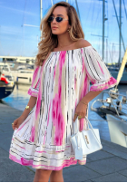 Wzorzysta Rochie Cu croială spaniolă Sun Sail biało-bluemarin