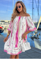Wzorzysta Rochie Cu croială spaniolă Sun Sail biało-bluemarin