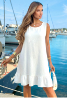 Rochie mini na ramiączkach z falbankami Sun Darling albastru cobalt