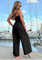 Długi Salopetă z wiązaniem i falbanką By The Sea negru