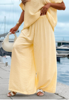 Compleu Bluză oversize i Pantaloni wide leg Amalfi Getaway bej
