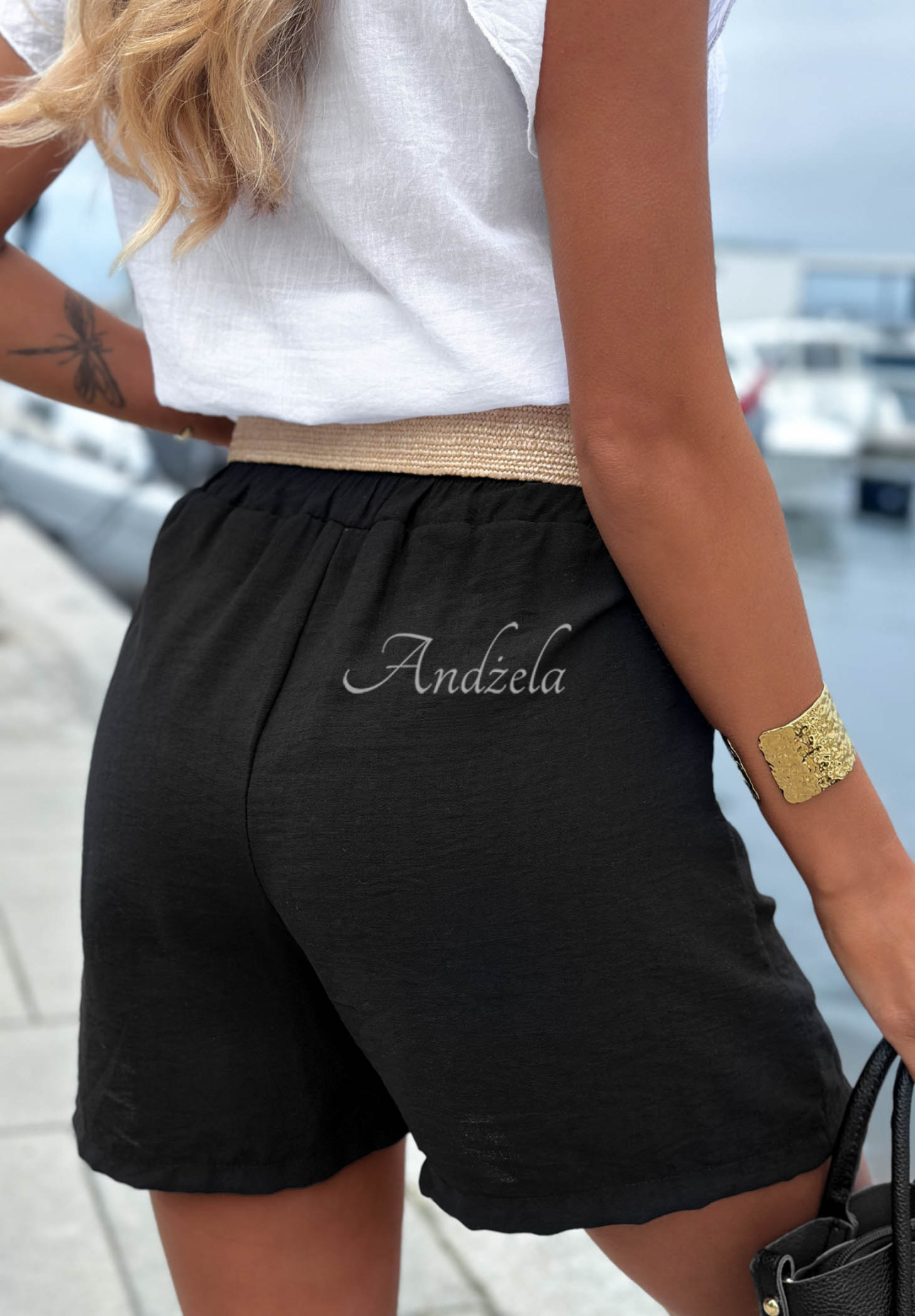 Pantaloni scurți din material și viscoză Coastline Sun