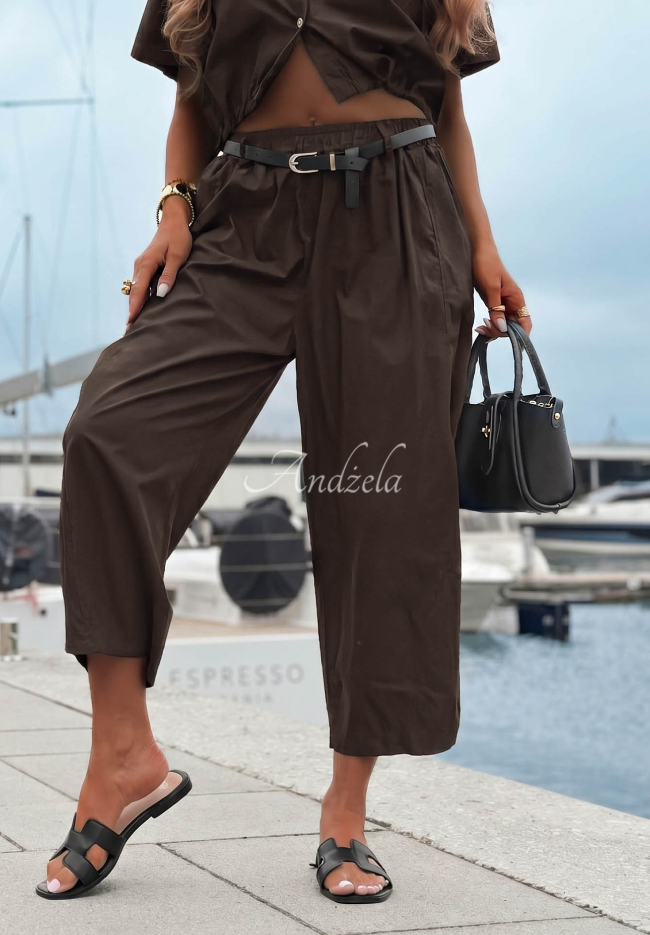 Set din bumbac cu cămașă și pantaloni Somewhere Sunny