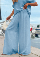 Compleu Bluză oversize i Pantaloni wide leg Amalfi Getaway bej