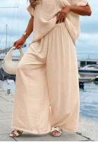 Compleu Bluză oversize i Pantaloni wide leg Amalfi Getaway bej