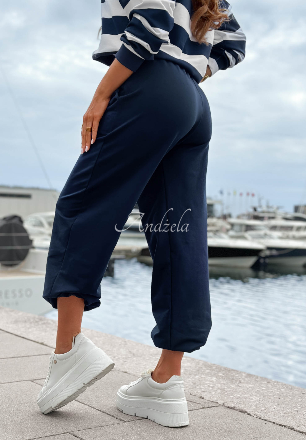 Pantaloni de trening din bumbac cu manșete elastice Sail Voyage
