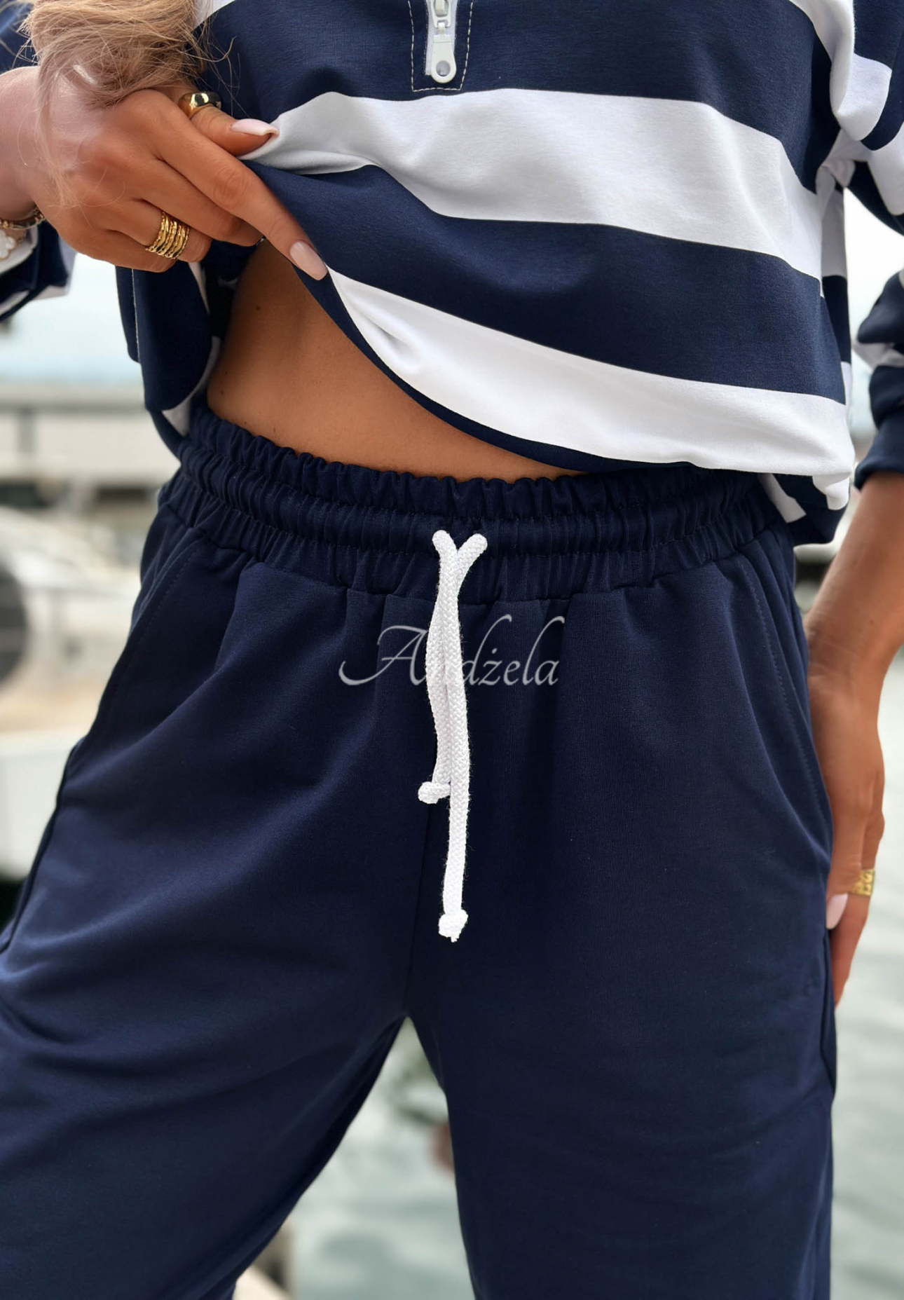 Pantaloni de trening din bumbac cu manșete elastice Sail Voyage