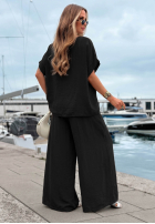 Compleu Bluză oversize i Pantaloni wide leg Amalfi Getaway bej