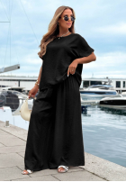 Compleu Bluză oversize i Pantaloni wide leg Amalfi Getaway bej