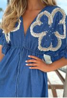 Rochie maxi z wyszywanymi kwiatami Lagoon Bloom bluemarin