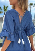 Rochie maxi z wyszywanymi kwiatami Lagoon Bloom bluemarin