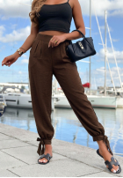 din material textil Pantaloni z wiązaniem u dołu Answear ciocolatii