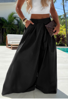 Pantaloni wide leg tip szwedy din bumbac Sea Elegance