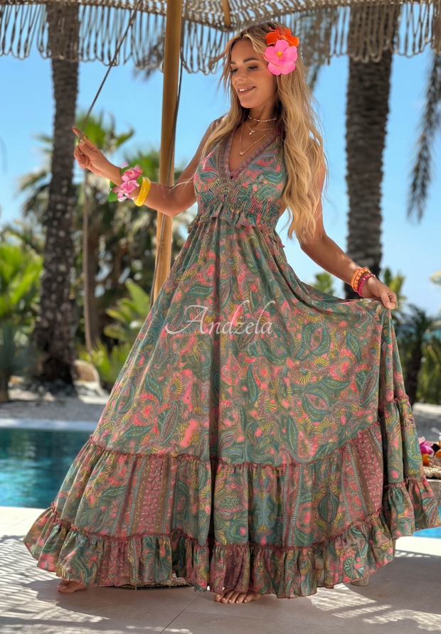 Rochie maxi din viscoză cu imprimeu Summer Bliss