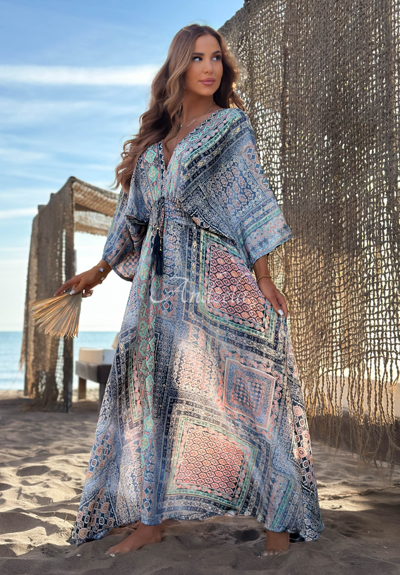 Rochie maxi cu imprimeu și mâneci largi Sun Rituals