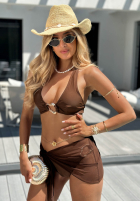 Dwuczęściowy kostium kąpielowy i pareo Secret Beach ciocolatiu