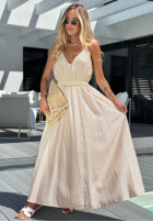 Rochie maxi na ramiączkach Malesia bej