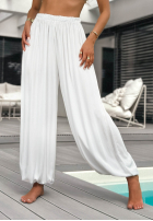 din material textil Pantaloni joggery Ocean Kiss białe